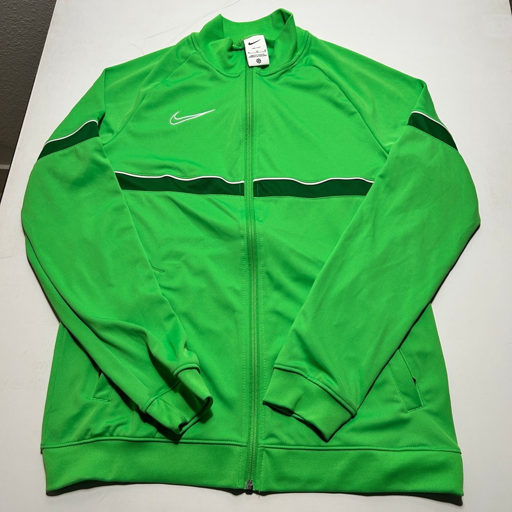 Nike Dri-FIT Mens Track Jacket Green Full Zip Mock Neck CW6113-362 Size M